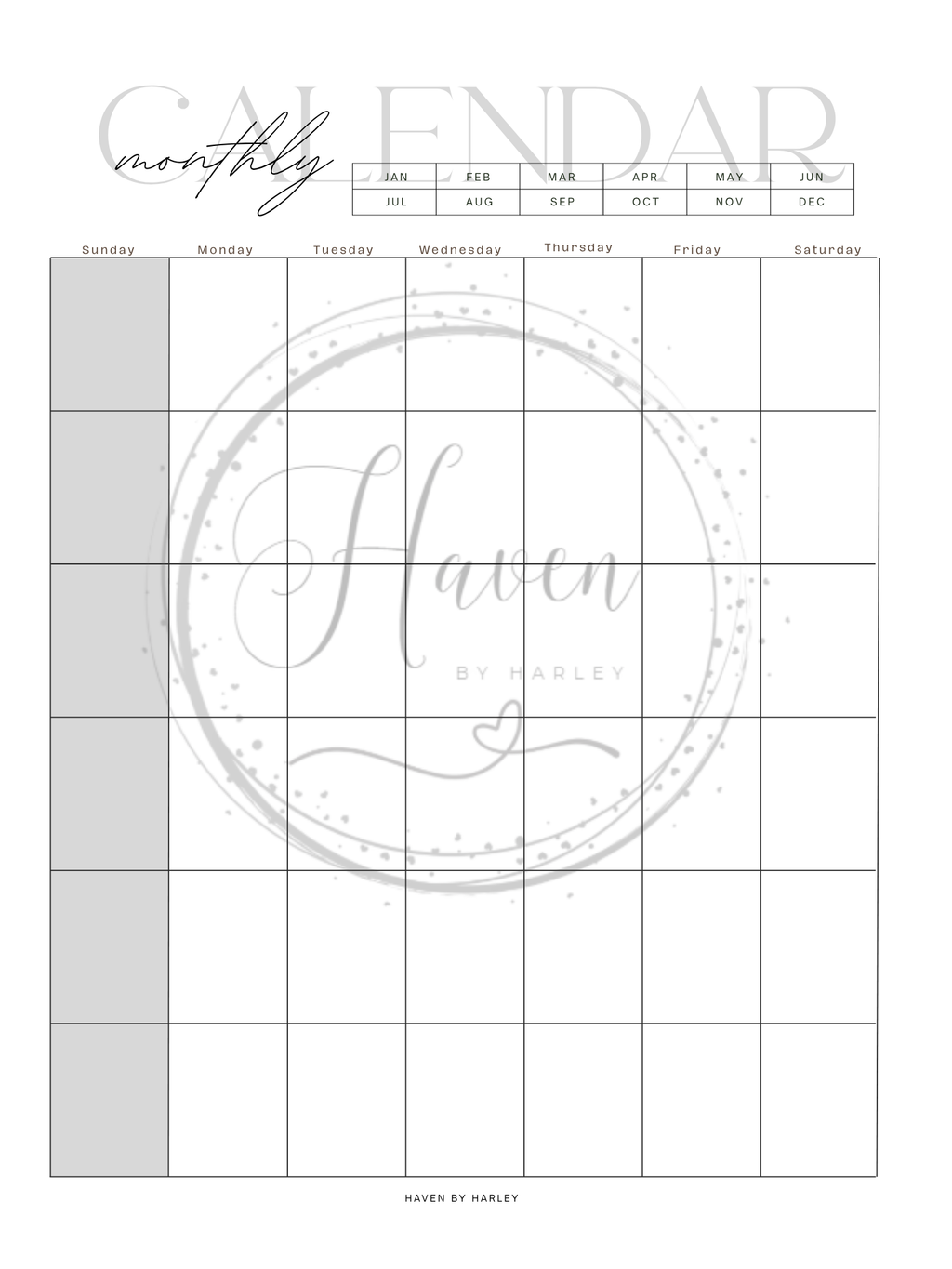 Plan-It Harley™ Starter Black Planner (Printable 8.5x11)