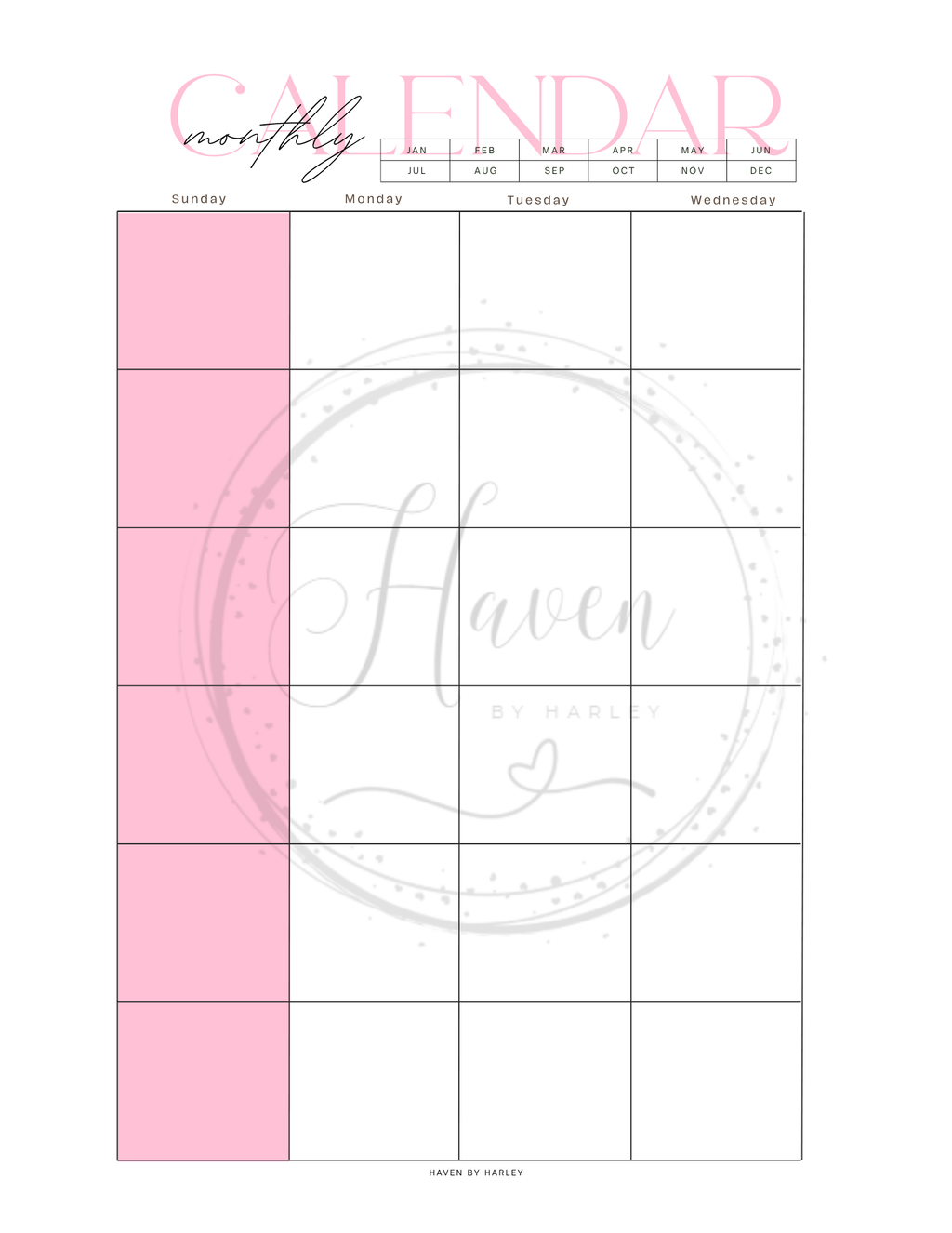 Plan-It Harley™ Starter Pink Planner (Printable 8.5x11)