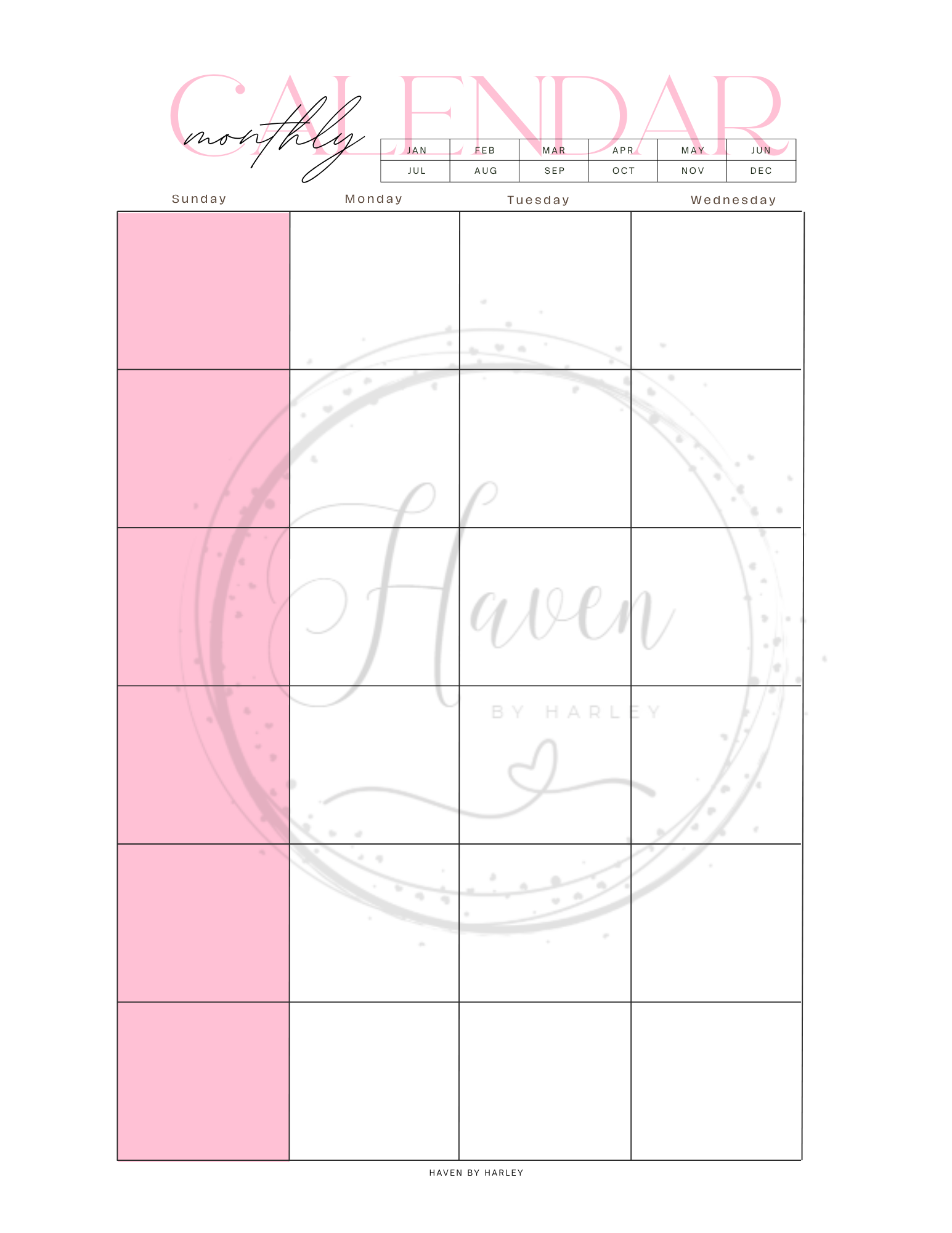 Plan-It Harley™ Starter Pink Planner (Printable 8.5x11)