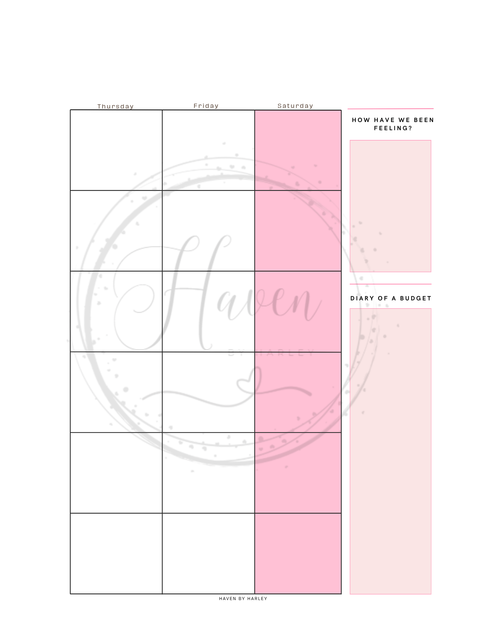 Plan-It Harley™ Starter Pink Planner (Printable 8.5x11)