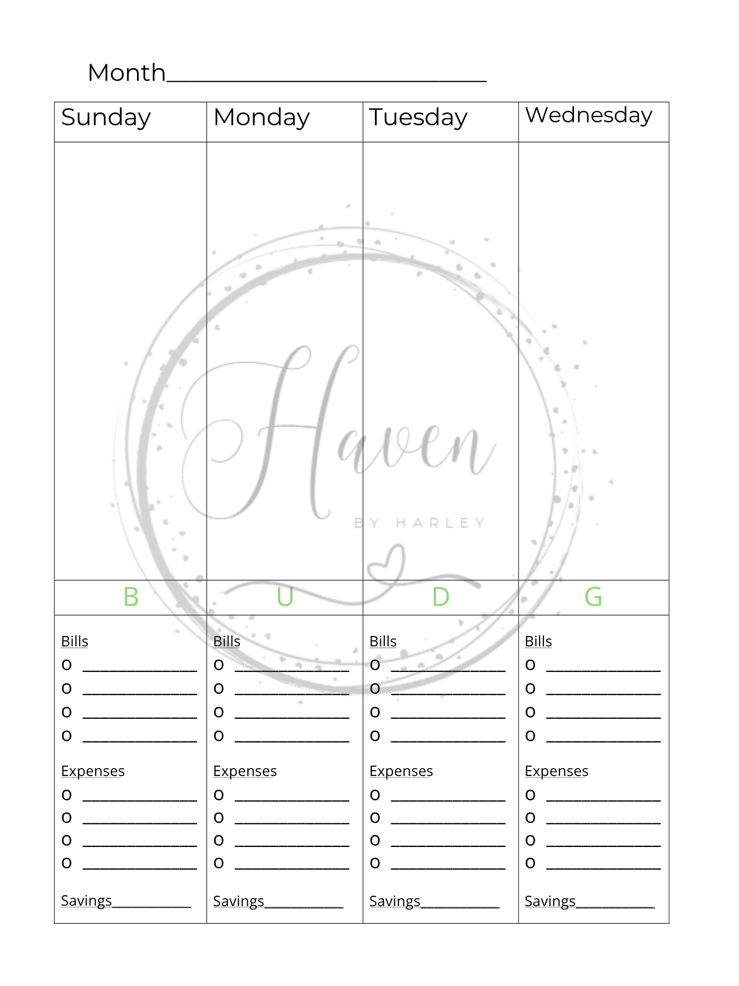 Plan-It Harley™ Starter Black Planner (Printable 8.5x11)