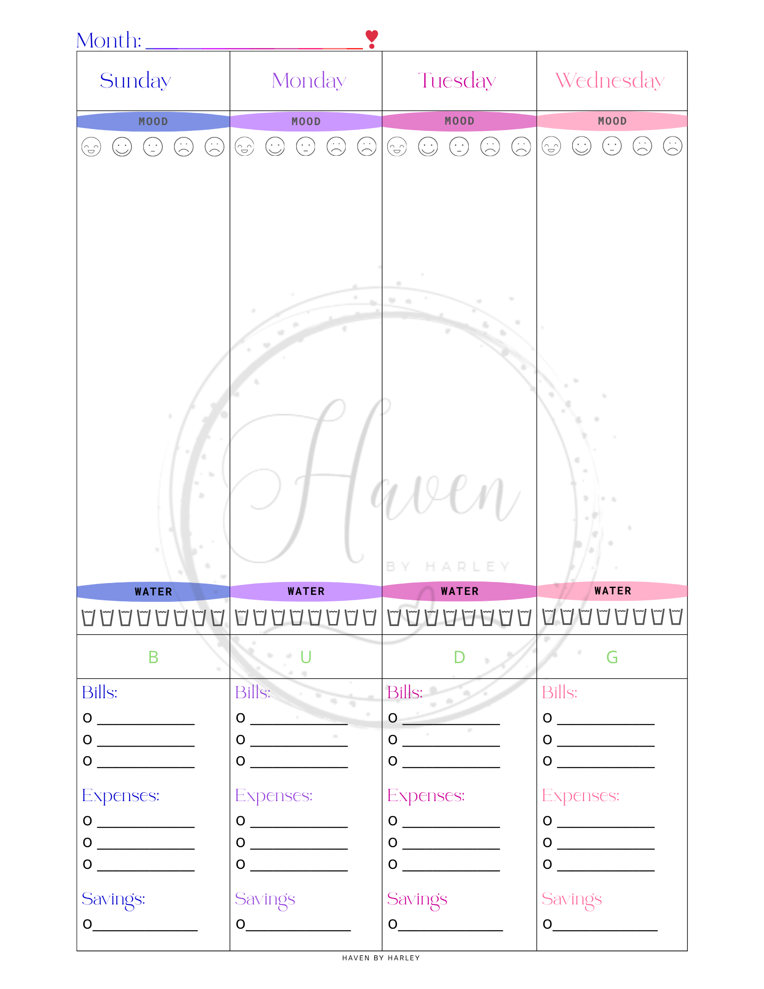 Plan-It Harley™ Starter Rainbow Planner (Printable 8.5x11)