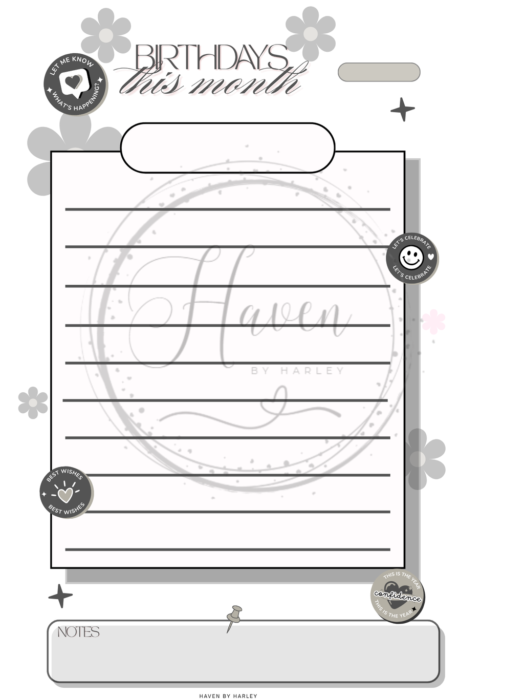 Plan-It Harley™ Starter Black Planner (Printable 8.5x11)