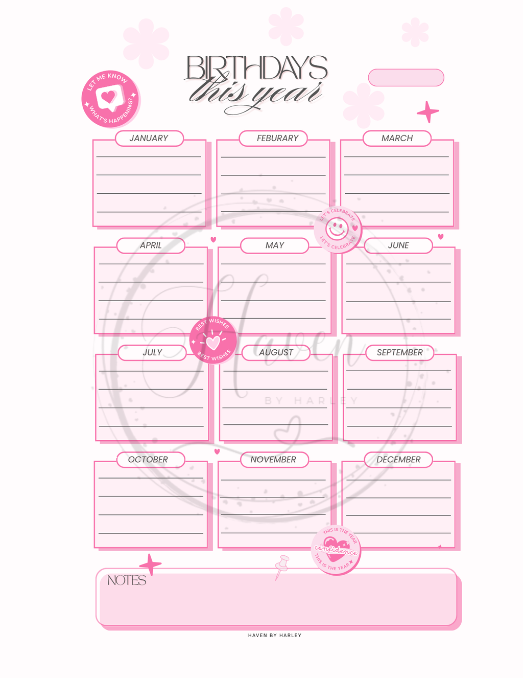 Plan-It Harley™ Starter Pink Planner (Printable 8.5x11)