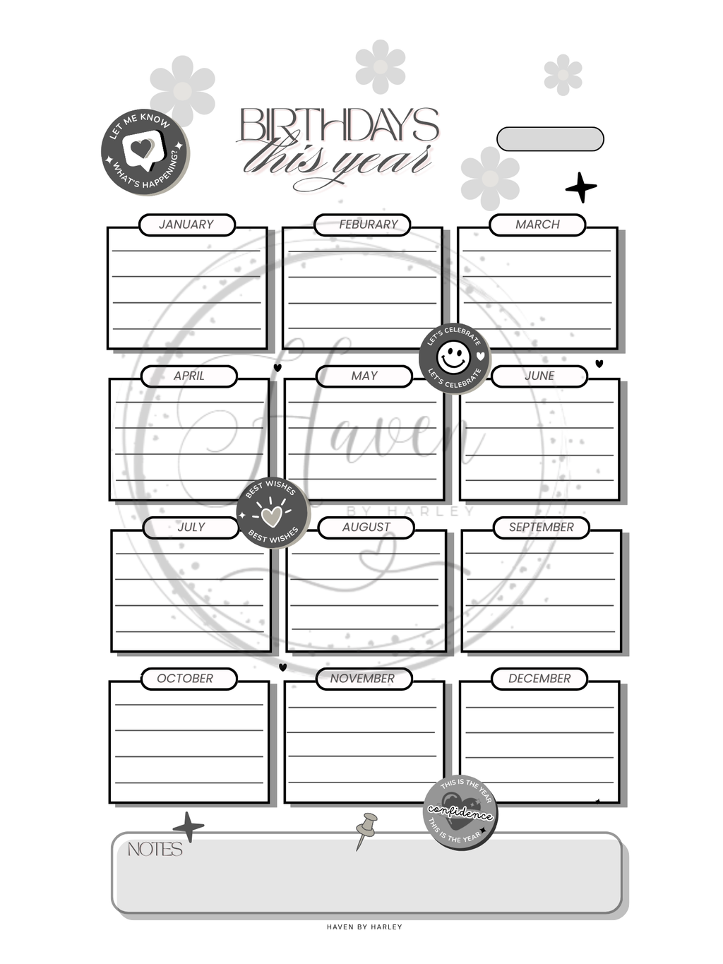 Plan-It Harley™ Starter Black Planner (Printable 8.5x11)