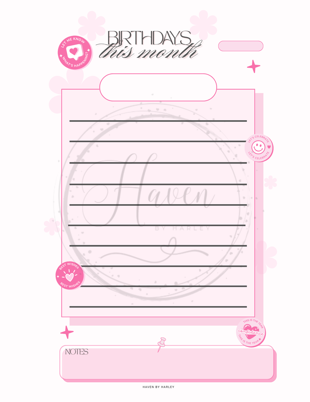 Plan-It Harley™ Starter Pink Planner (Printable 8.5x11)