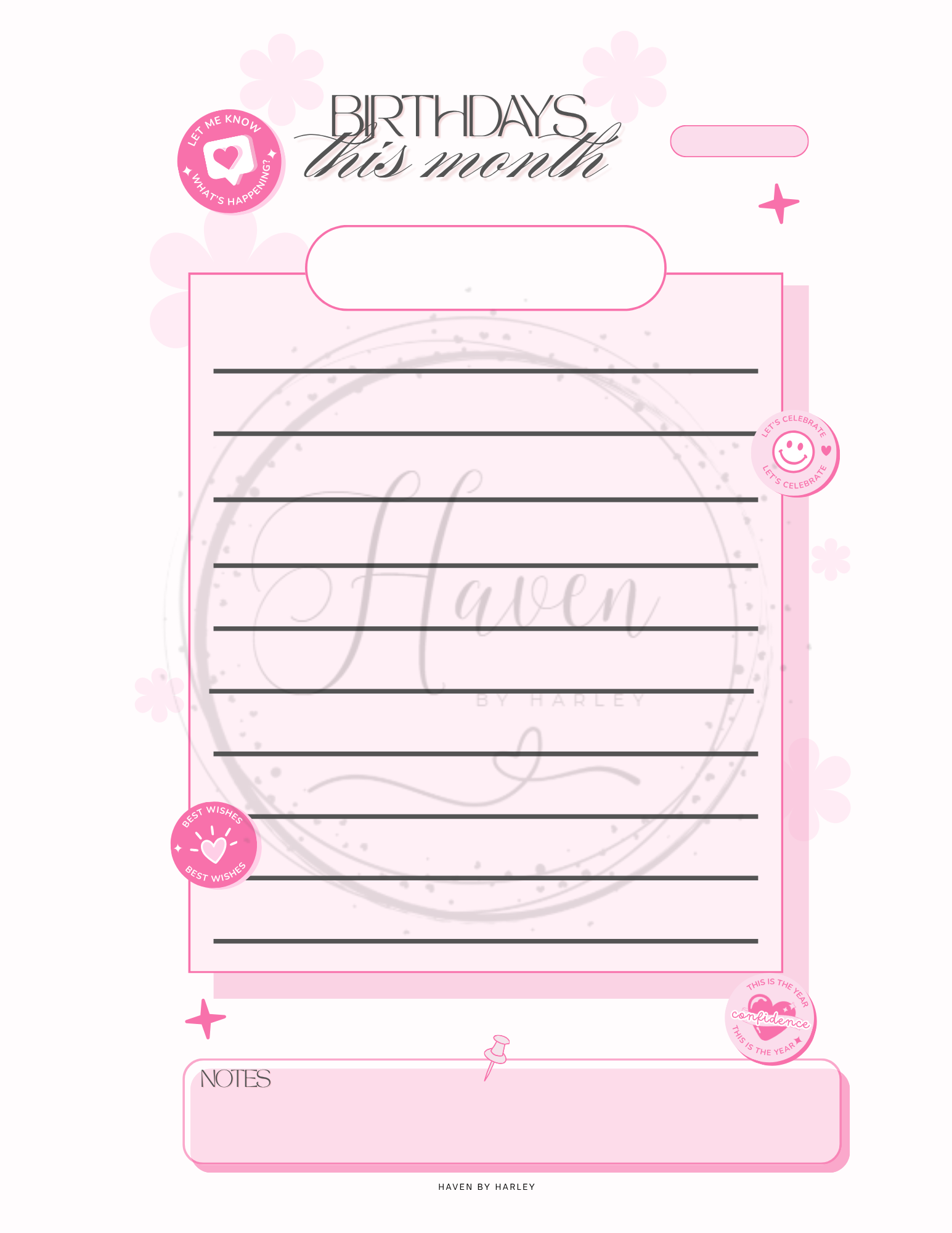 Plan-It Harley™ Starter Pink Planner (Printable 8.5x11)